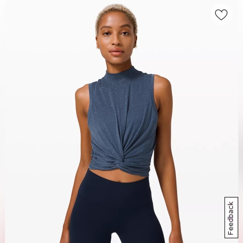 Lululemon Dark Blue Restore High Neck Mock Top Small
